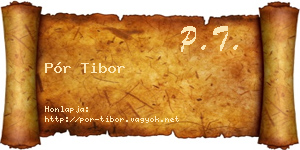 Pór Tibor névjegykártya
